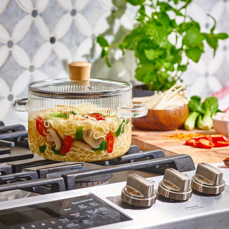 Glass Cooking Pot - 1.5L/50OZ Glass Saucepan Heat-Resistant  Borosilicate Glass Handmade Cookware Set stovetop Pot - Safe for Pasta  Noodle, Soup, Milk, Tea,salad (1.5L/50OZ): Home & Kitchen