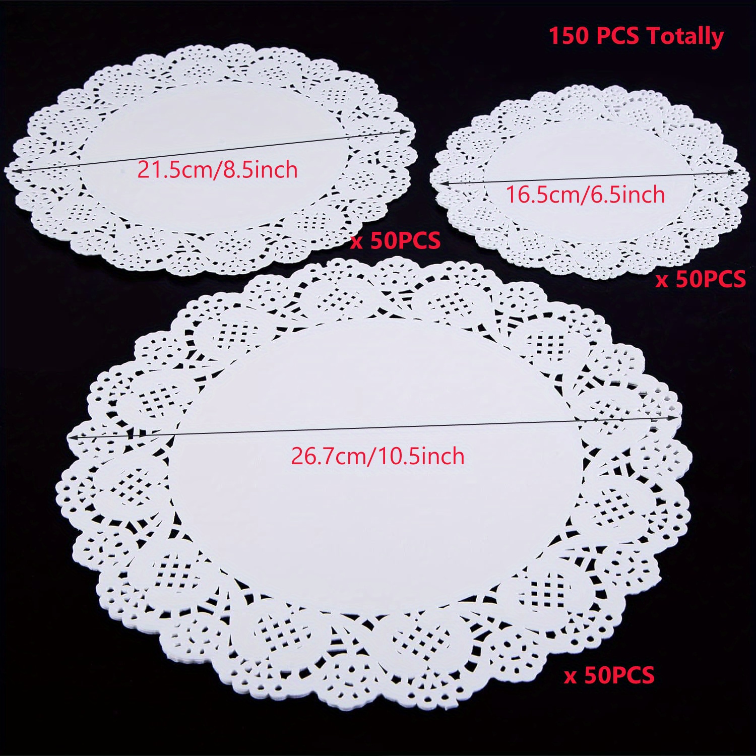 150pcs White Lace Paper Doilies Placemats DIY Box Packaging Gift