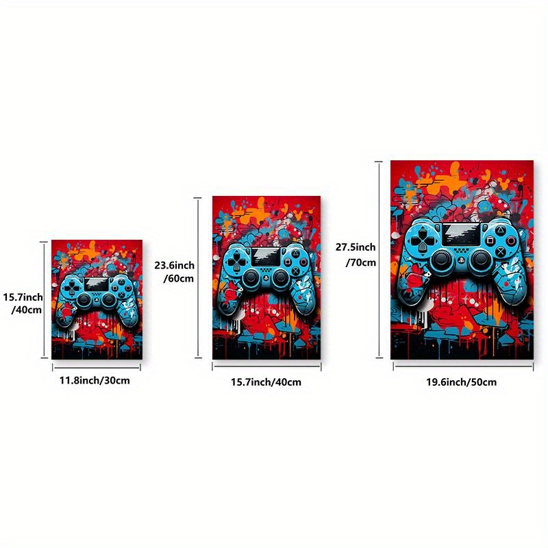 Unframed Colorful Game Controller Canvas Posters Graffiti Temu New