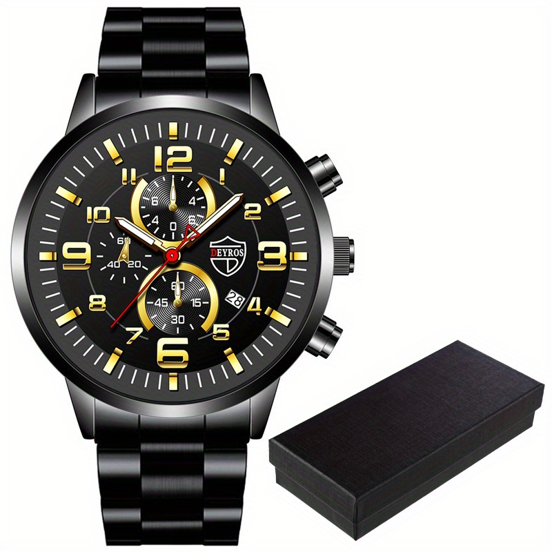 Reloj deportivo de acero inoxidable para hombre - Calendario de