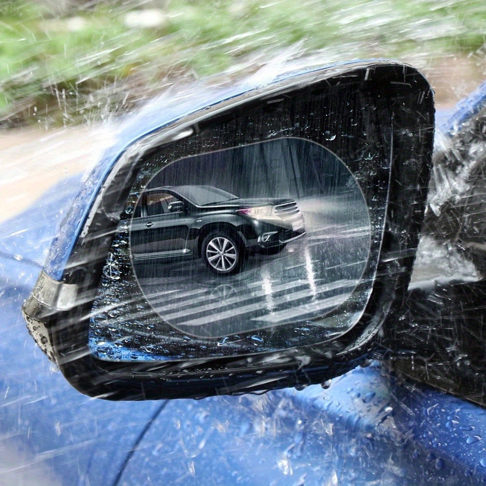 4 piezas de película de espejo retrovisor para coche, impermeable,  resistente al agua, anti niebla transparente, nanorrevestimiento para  coche