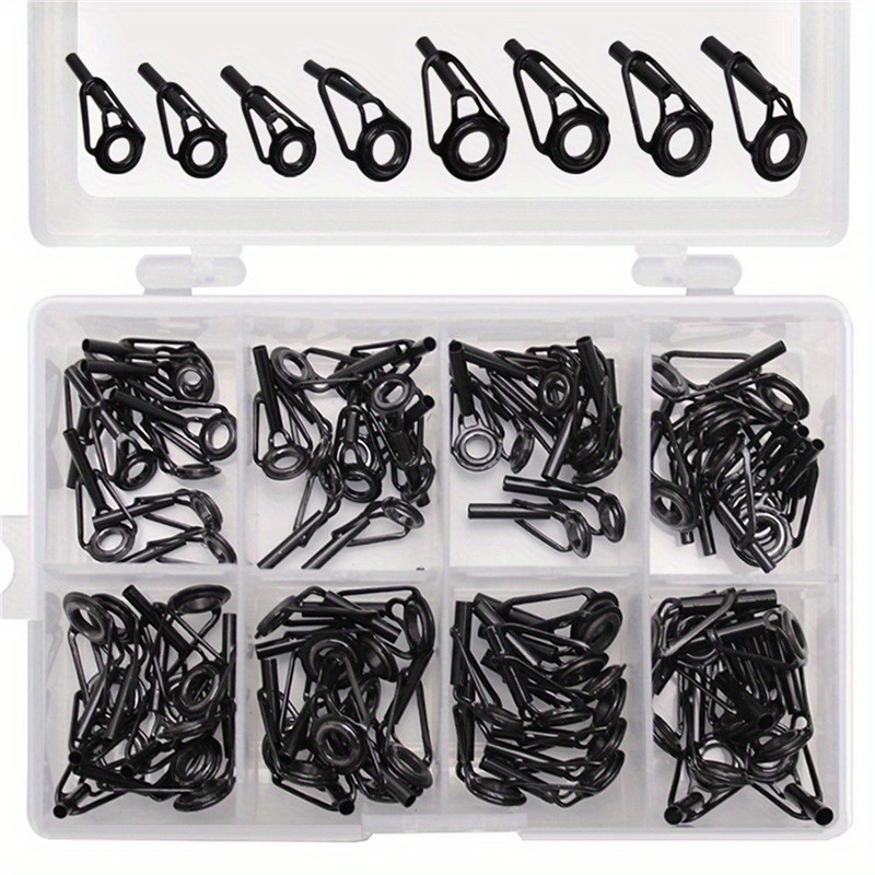 Unique Bargains 2mm Ceramic Guide Ring Fishing Rod Repair Kit, Black 10 Pack