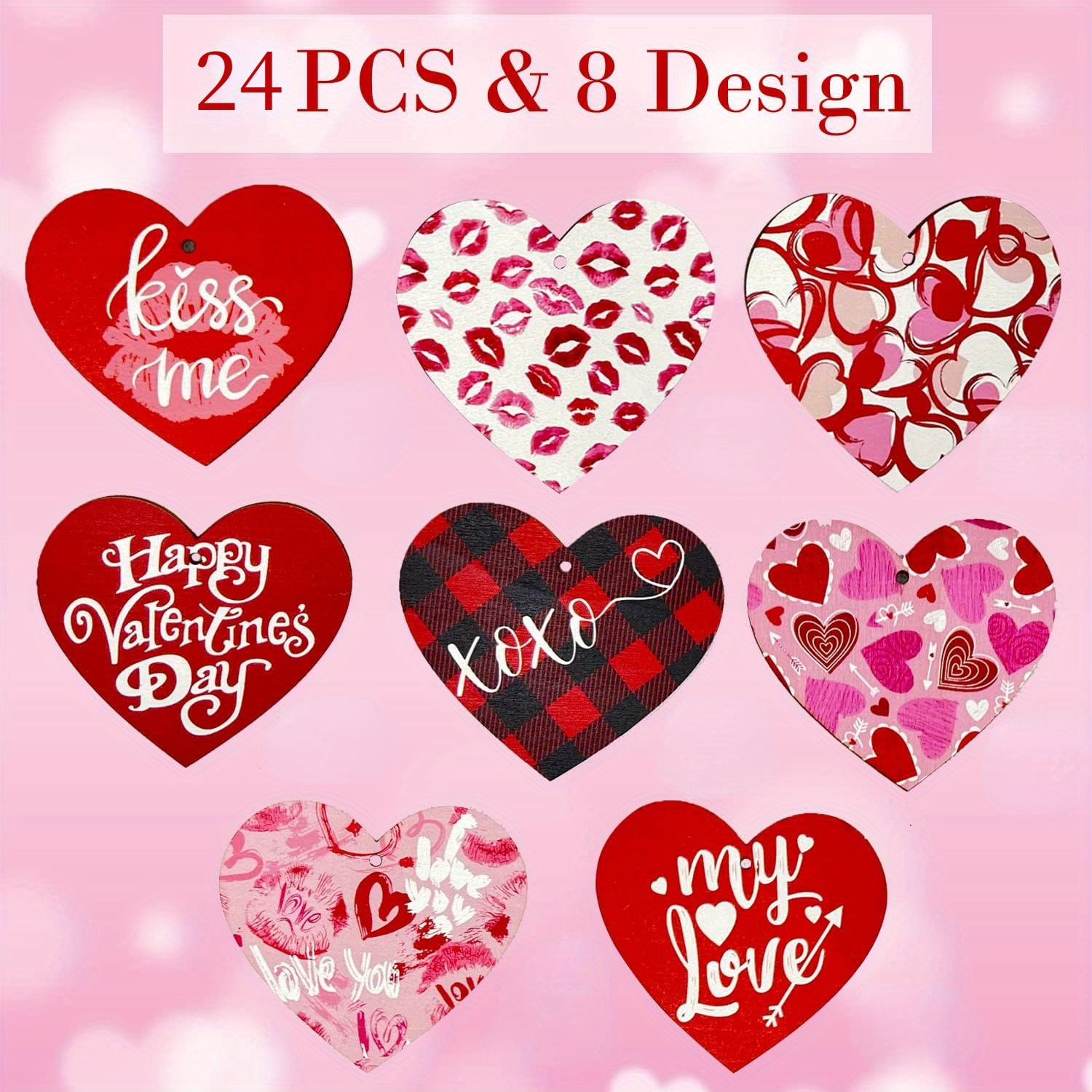 Valentine's Day Wooden Hanging Ornaments Party Decor - Temu