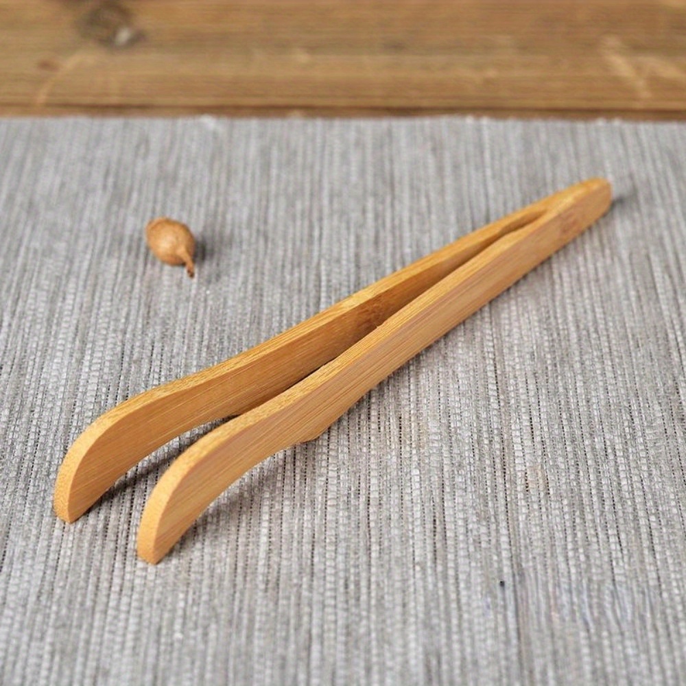 5pcs set wooden tea ceremony utensils set bamboo tea spoons tea   tweezers clip strainer tong tube teaware kitchen tools for home office tea room tea accessories details 9