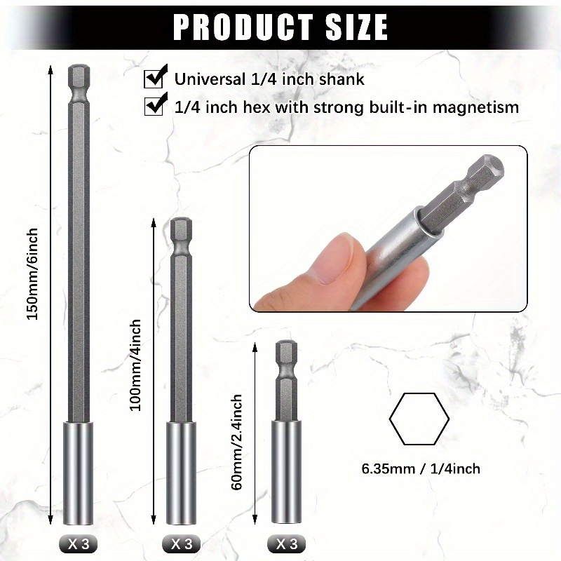 Drill Bit Extension Set Magnetic Drill Screwdriver Bit - Temu