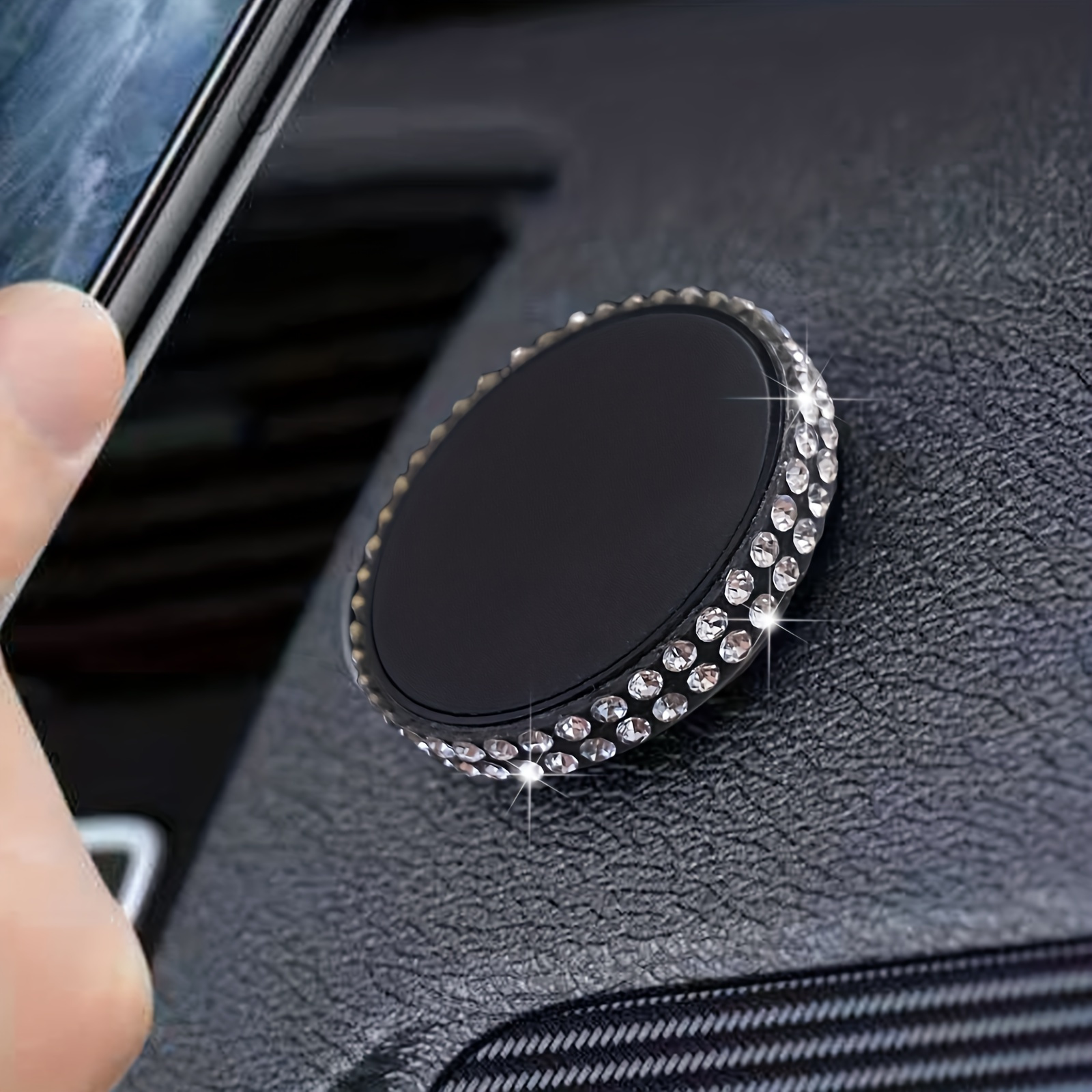 

1pc Artificial Diamond Car Phone Magnetic Suction Bracket, Magnetic Strong Magnetic Patch Suction Mobile Phone Navigation Bracket