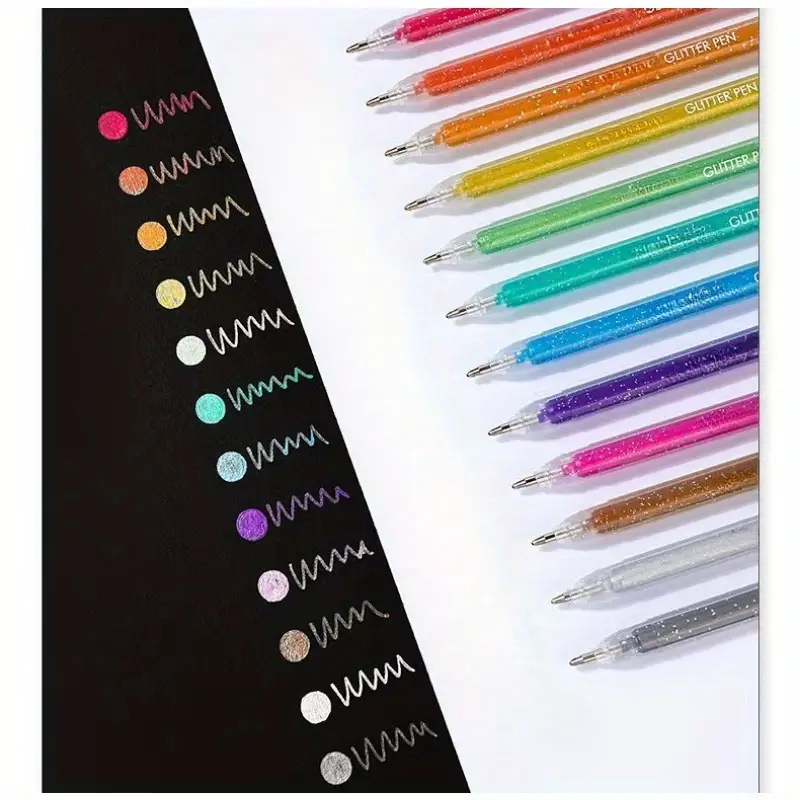 12 Colors Glitter Paint Pens Water based Acrylic Ink - Temu