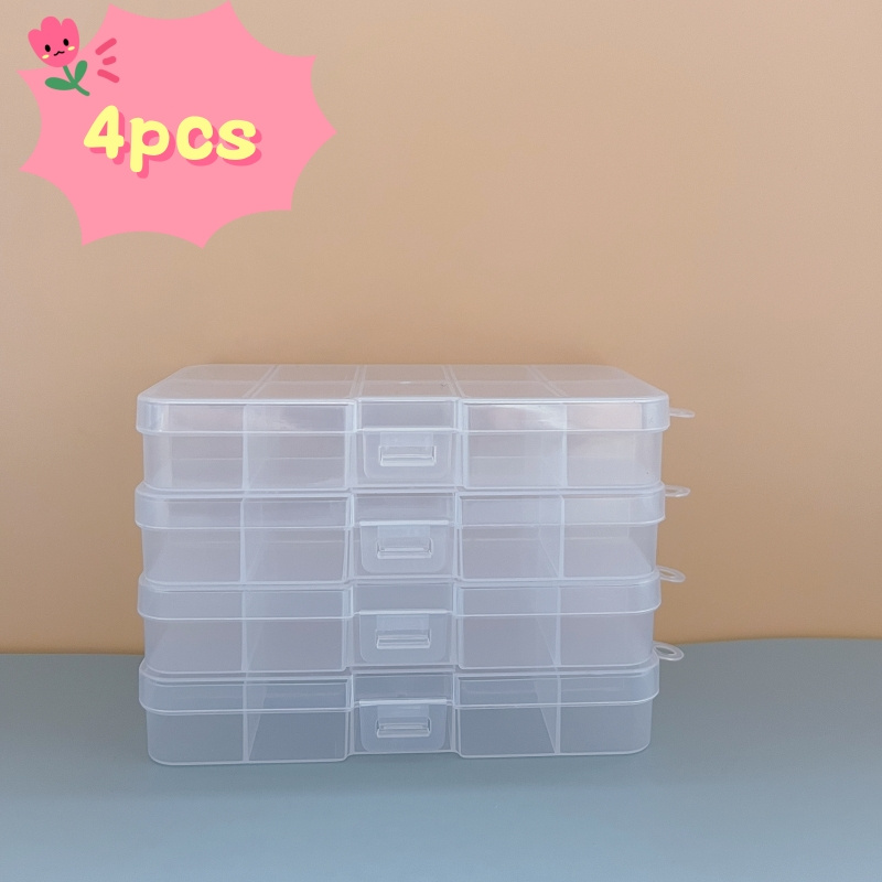 18 Large Grids Clear Plastic Jewelry Box Organizer Storage - Temu