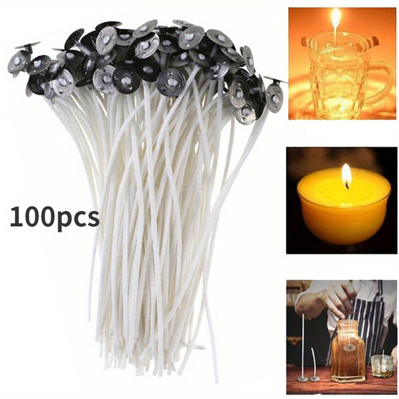 100 pcs ECO Pretabbed Cotton Candle Wick with Natural Soy Wax Coating Soy  Wax Candle Making Candle Wicks Candle Maker - AliExpress