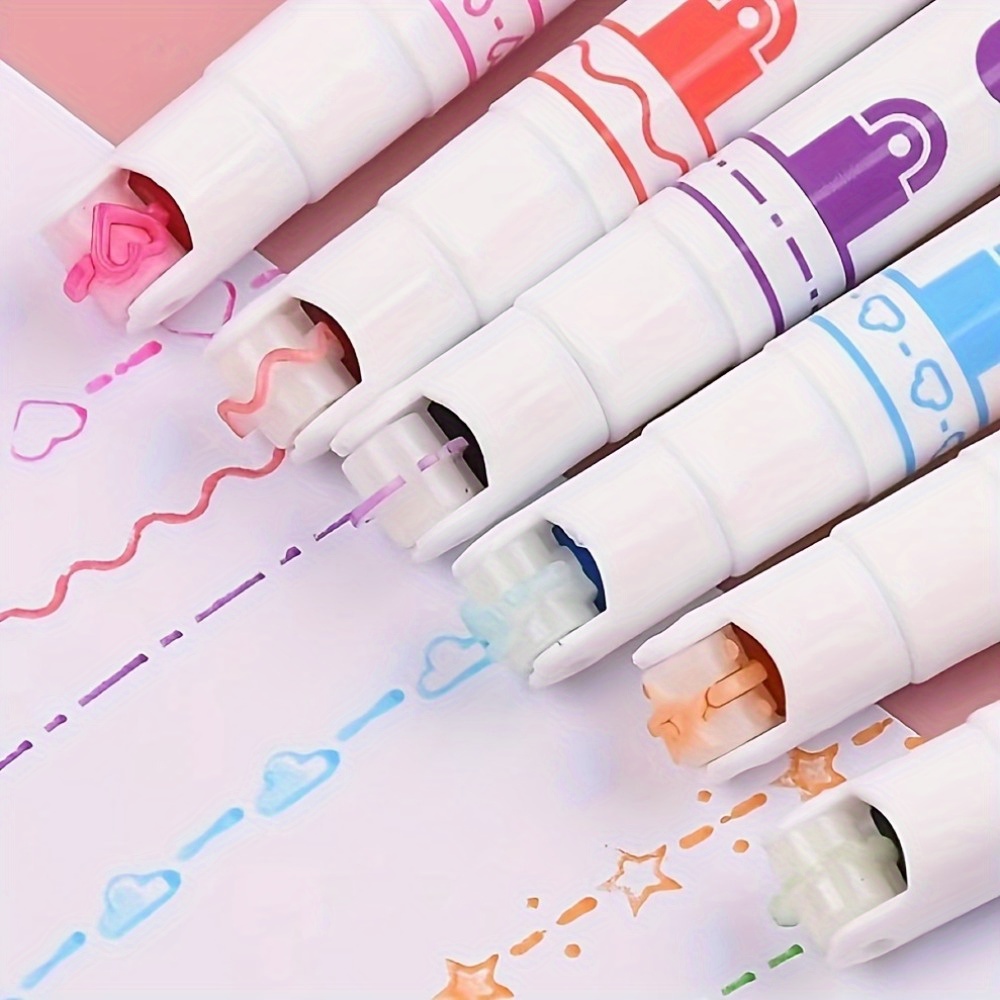 Star Heart Marker Pen, 2 Pcs, Highlighter Pens, Fluorescent Pens, Kawaii  Stationary, Stamp Pens, Sign Pen, Fluorescent Colors, Planner Pen 