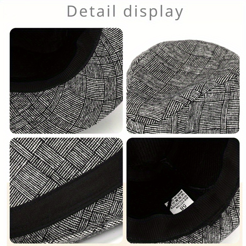Classic Plaid Vintage Top Hat Sun Hat for Men Women