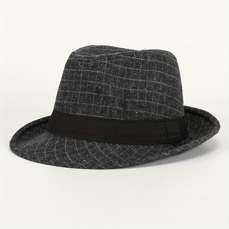 Classic Plaid Vintage Top Hat Sun Hat for Men Women