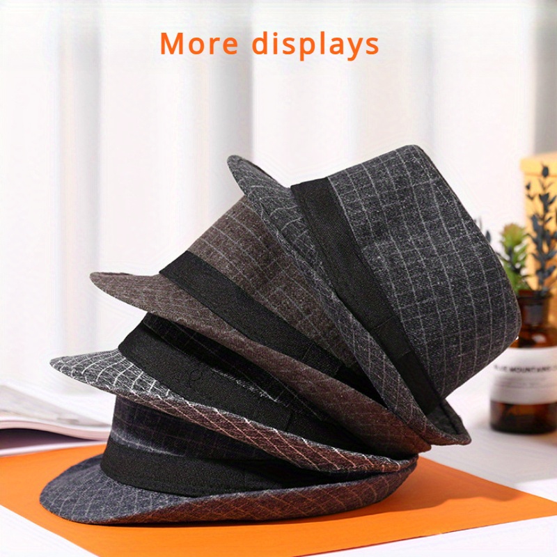 Classic Plaid Vintage Top Hat Sun Hat for Men Women