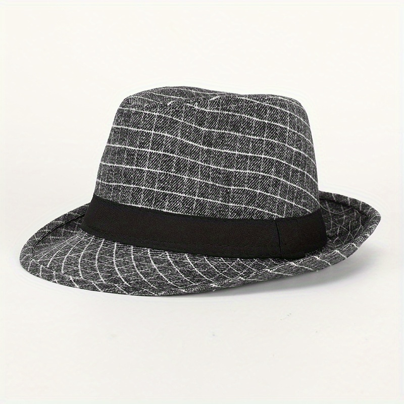Classic Plaid Vintage Top Hat Sun Hat for Men Women