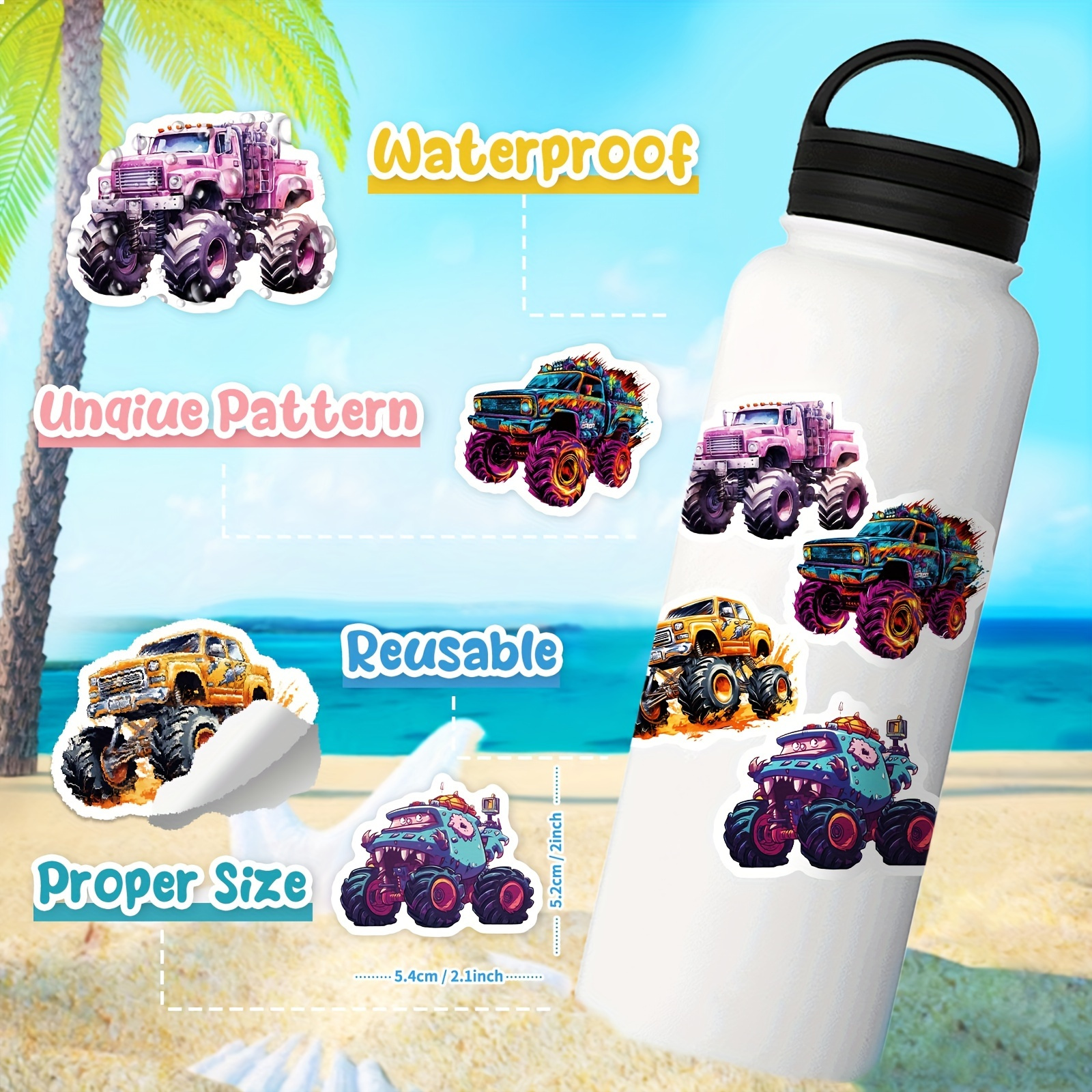 Monster Truck - Children's Tumbler, Kid's Water Bottle, Water Bottle