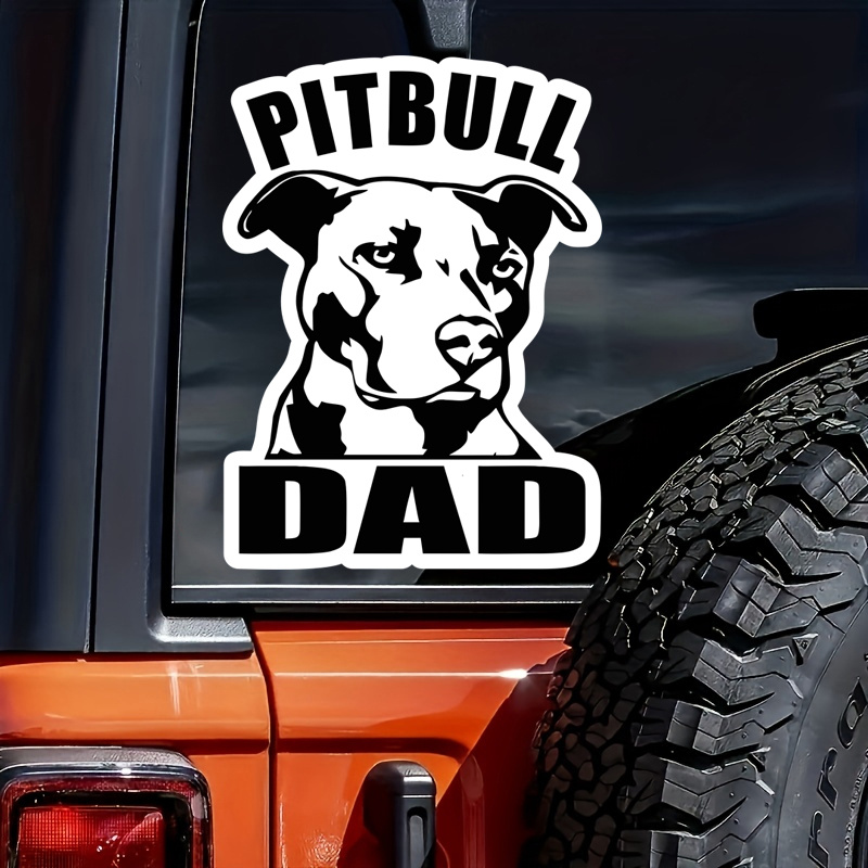 

Pitbull Dad Decal Vinyl Car Sticker, Cars, Trucks, Van, Walls, Laptop Computer, Black