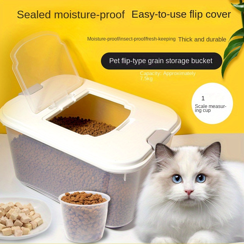 1pc Cubo De Almacenamiento De Alimentos Para Mascotas Transparente, Caja De  Almacenamiento De Alimentos Para Mascotas Sellada Y A Prueba De Humedad Co