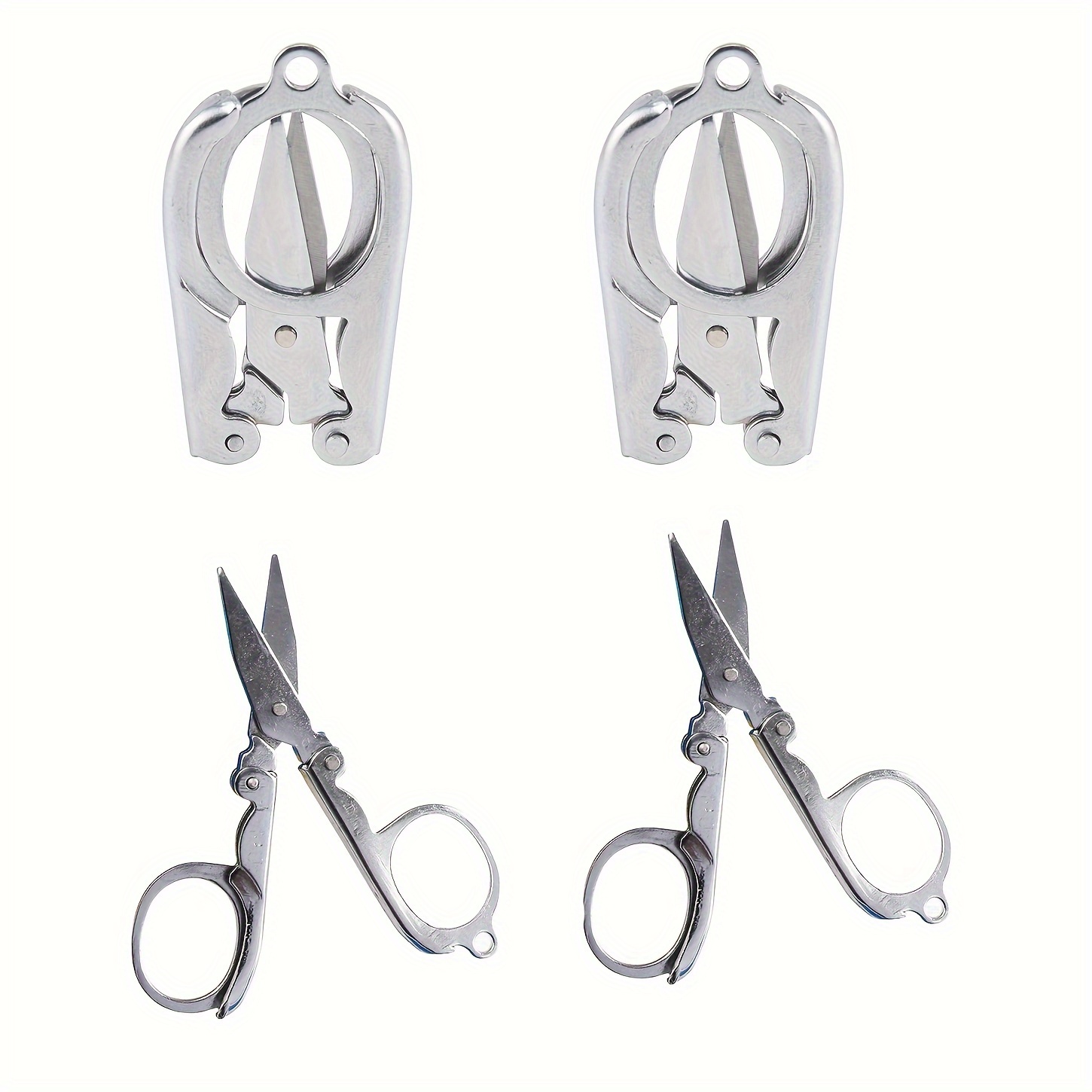 1pc/2pcs/4pcs Stainless Steel Folding Small Scissors Travel