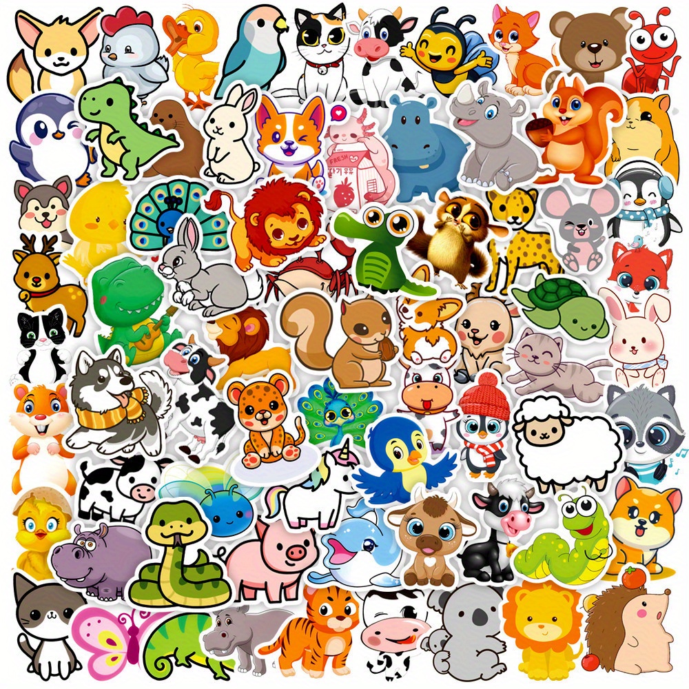 Cartoon Small Animal Stickers Cute Animal Graffiti Stickers - Temu