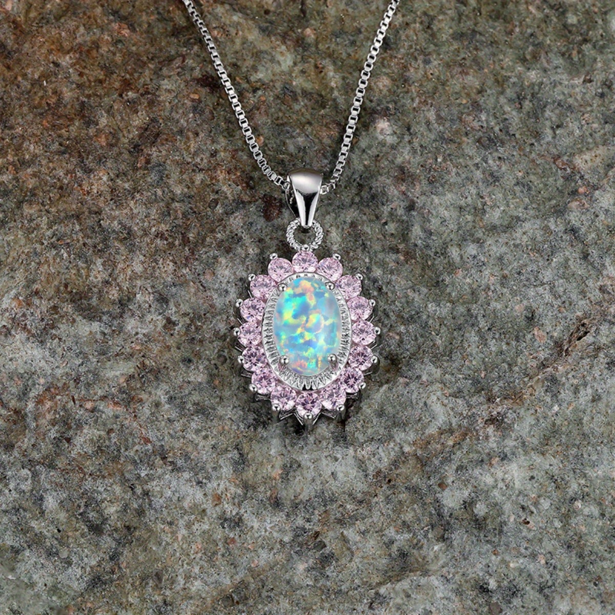 Opal sunflower store necklace