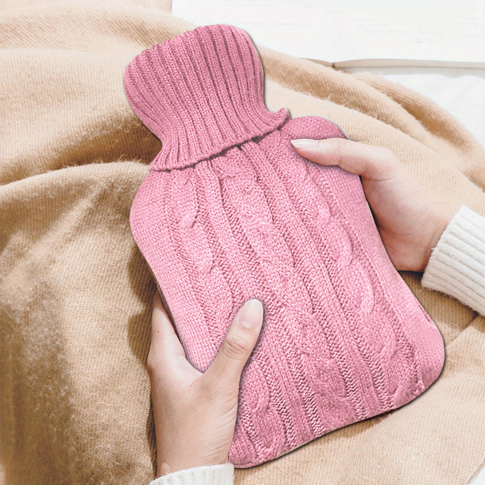 Soft Knitted Hot Water Bottle Cover Removable & Washable Comfortable Hot Bag