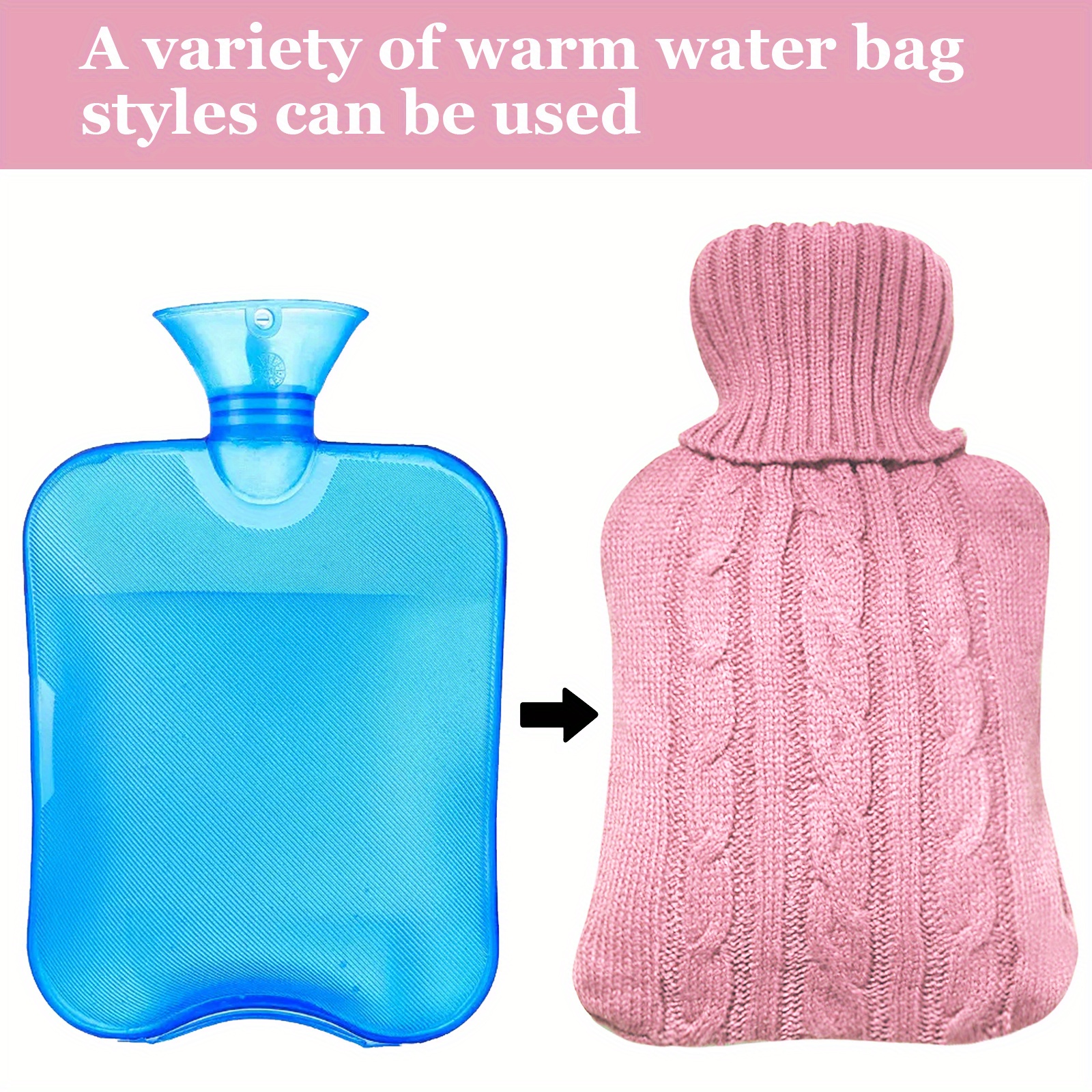 Soft Knitted Hot Water Bottle Cover Removable & Washable Comfortable Hot Bag