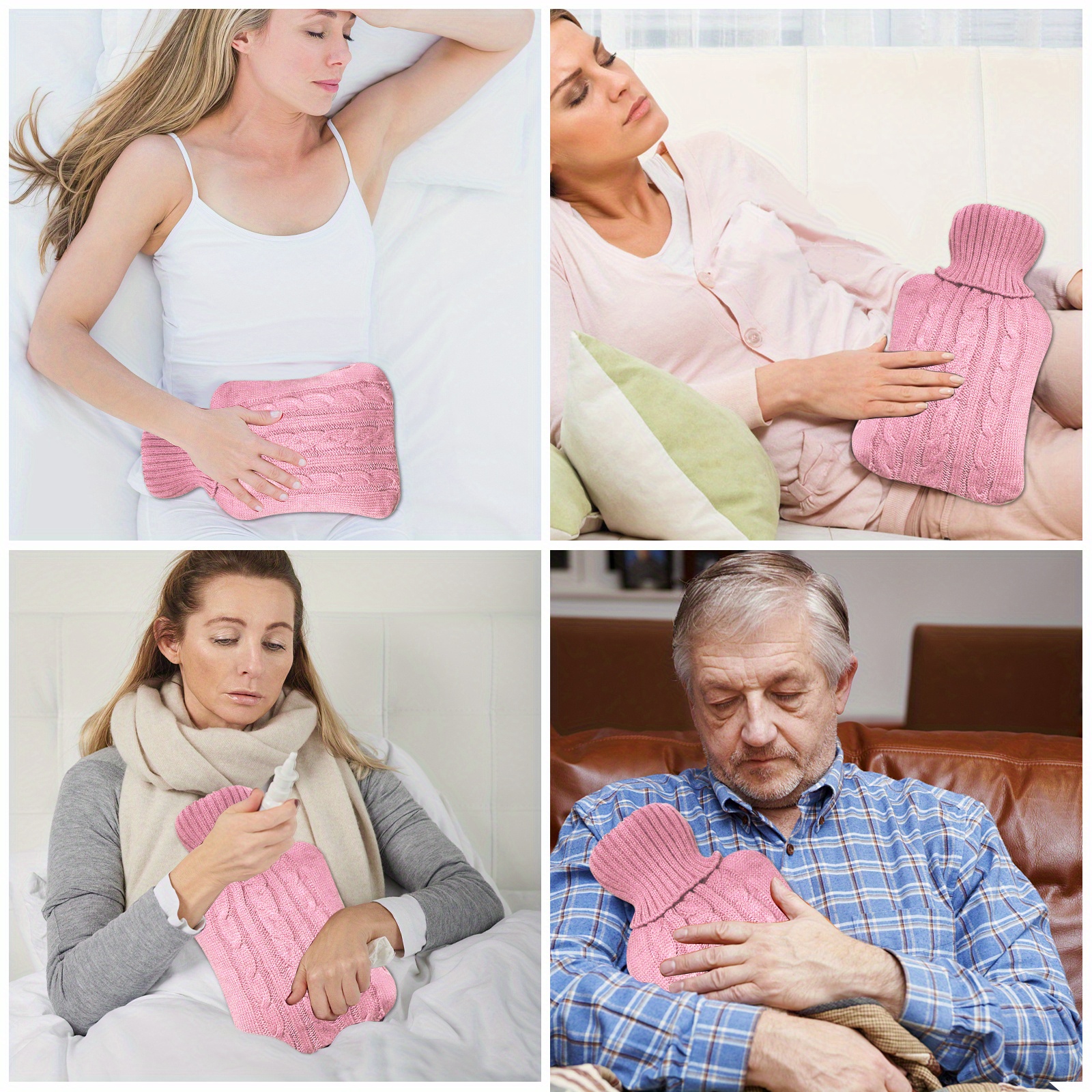 Soft Knitted Hot Water Bottle Cover Removable & Washable Comfortable Hot Bag