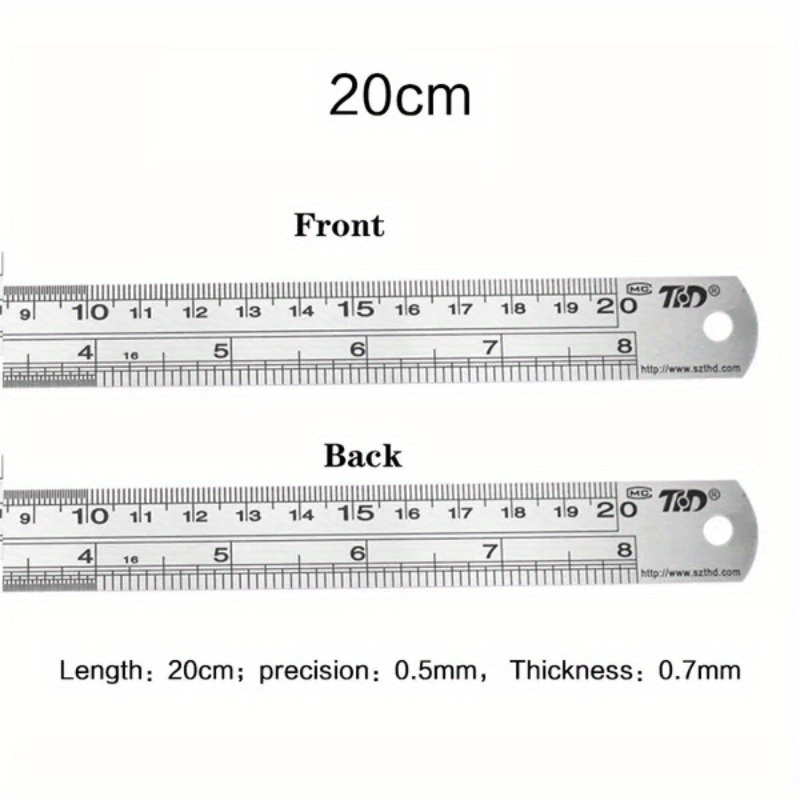 Steel Rulers Thickened Metal Rulers With High Precision Graduation Line  Double-sided Stainless Steel Ruler Measuring Tool - Temu
