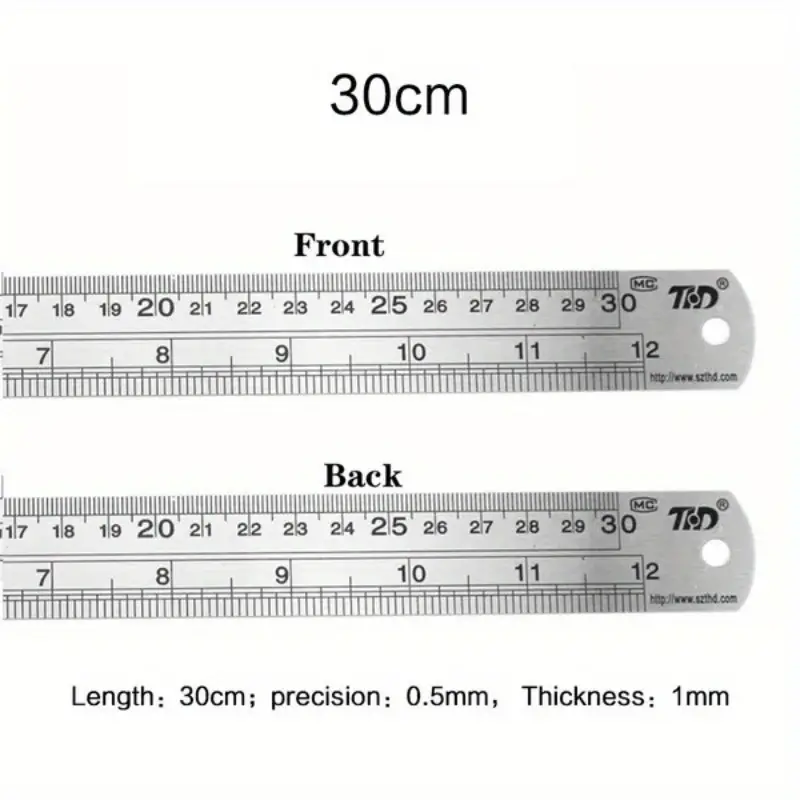 Steel Rulers Thickened Metal Rulers With High Precision Graduation Line  Double-sided Stainless Steel Ruler Measuring Tool - Temu