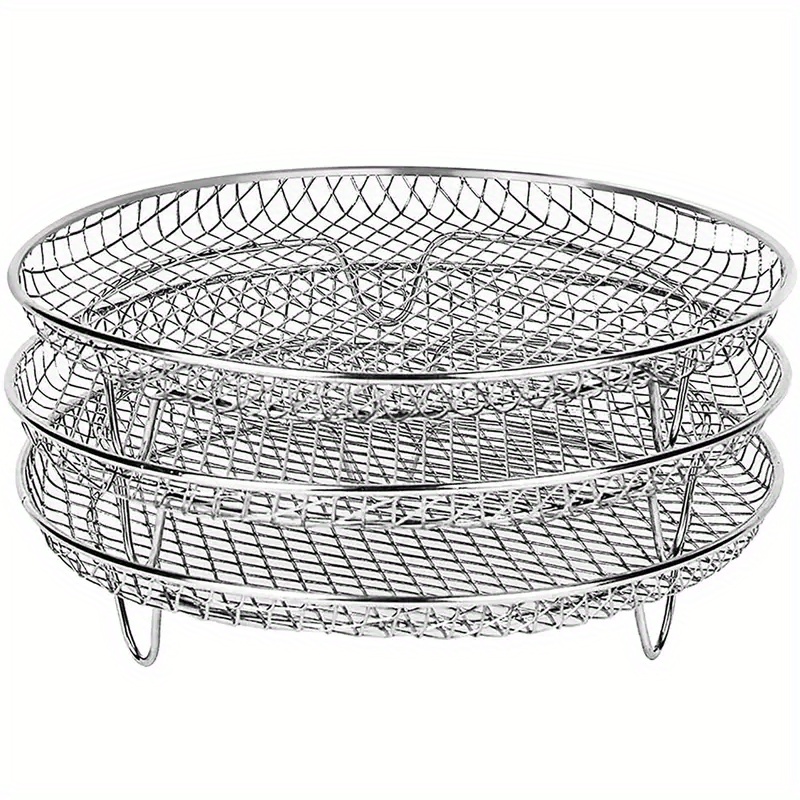 

Set Of 3 Air Accessories With Three-layer Round Rack, Steaming Rack, Steel Rack, Dehydrator Rack, Deep Accessories