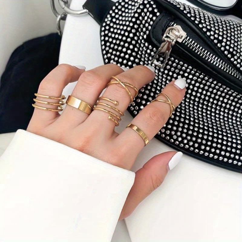 Geometric Cross Design Open Rings Retro Cool Index Finger - Temu