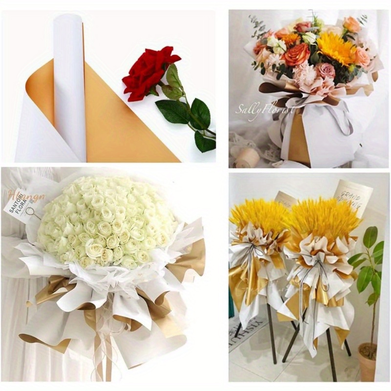 20 Fogli Di Carta Da Regalo Per Fiori Per Fioristi Per Bouquet Pellicola Da  A