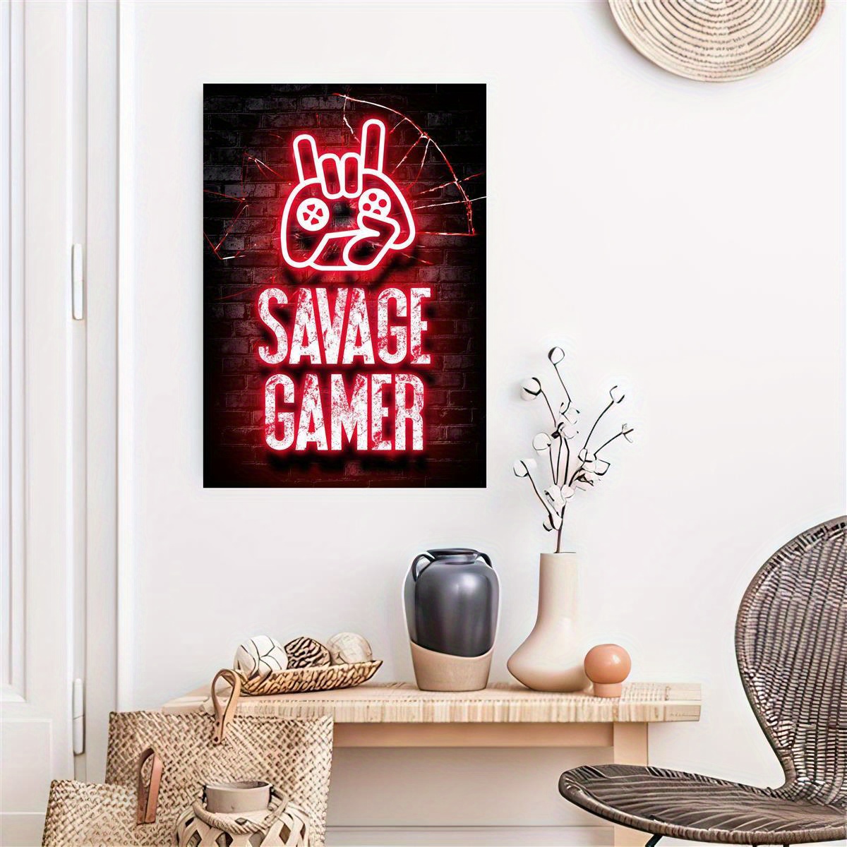Gamer Quotes Canvas Poster Gaming Room Decor Modern Neon - Temu