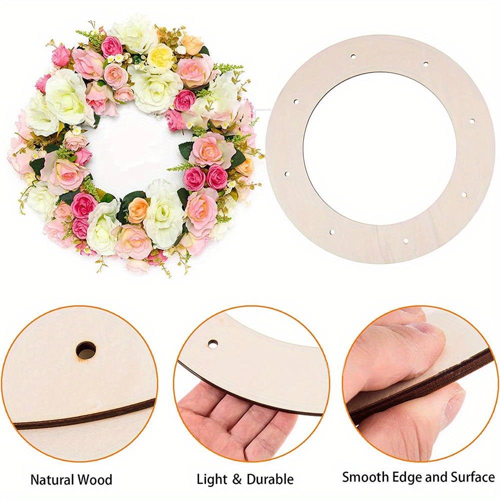 Corona In Legno Naturale Da Decorare, Taglio Laser, Larghezza 20 Cm, Spessore 3 Mm, Fai Da Te, Da Dipingere O Verniciare, 1 Pezzo