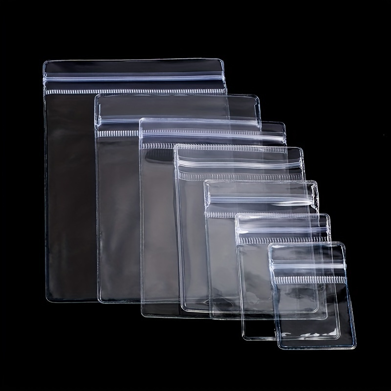 100pcs Small Reusable Clear Plastic Bags, Polyester Reusable Mini Ziplock  Bags, Jewelry Pill Ziplock Bags, Aging Resistant, With 4 Various Sizes:  6x3.9, 4.7x3.1, 3.5x2.3, 2.7x2 Inches, And 2 Ear Ziplock Bags