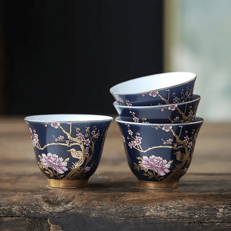 

Luxury Style Ceramic Teacup, Painted Flowers Pattern Tea Bowl, Porcelain Tea Cup, 65ml, Suitable For Restaurant Eid Al-adha Mubarak