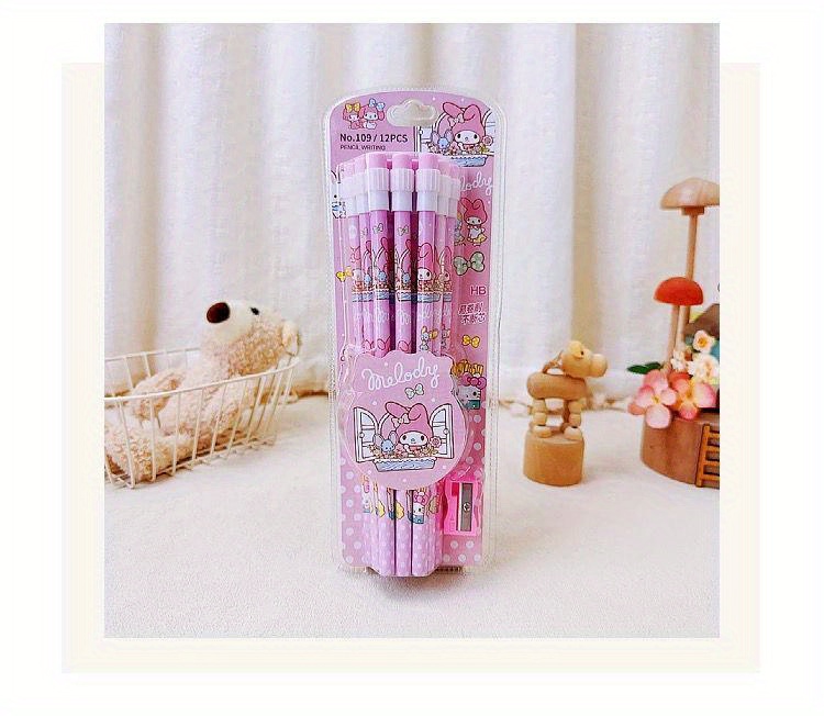 Sanrio HELLO KITTY 6 pieces HB pencils set with Hexagon shape Pencil gift  box School