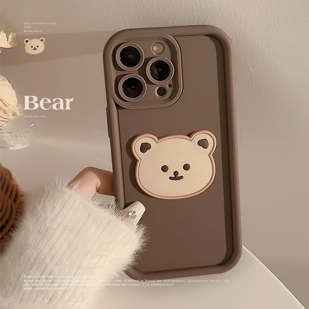 

Cartoon Three-dimensional Bear Anti-drop Phone Case Tpu Silicone For 11 12 13 14 15 Pro Max Plus X Xr Xs Max 7 8 Plus Se2020