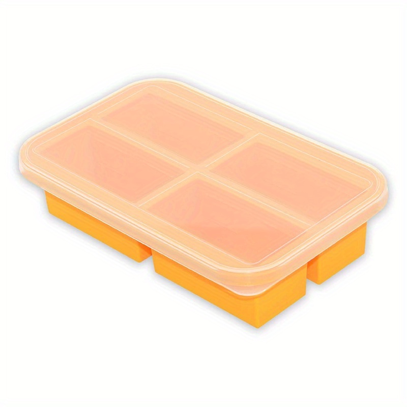 Silicone Freezer Tray Soup 4 Cubes Food Freezing Container Molds