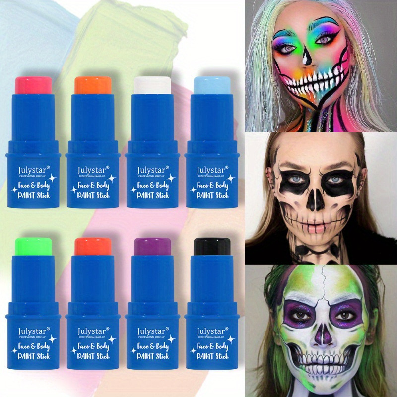 Peinture à l'huile multicolore pour le visage et le corps, document UV,  lueur dans le