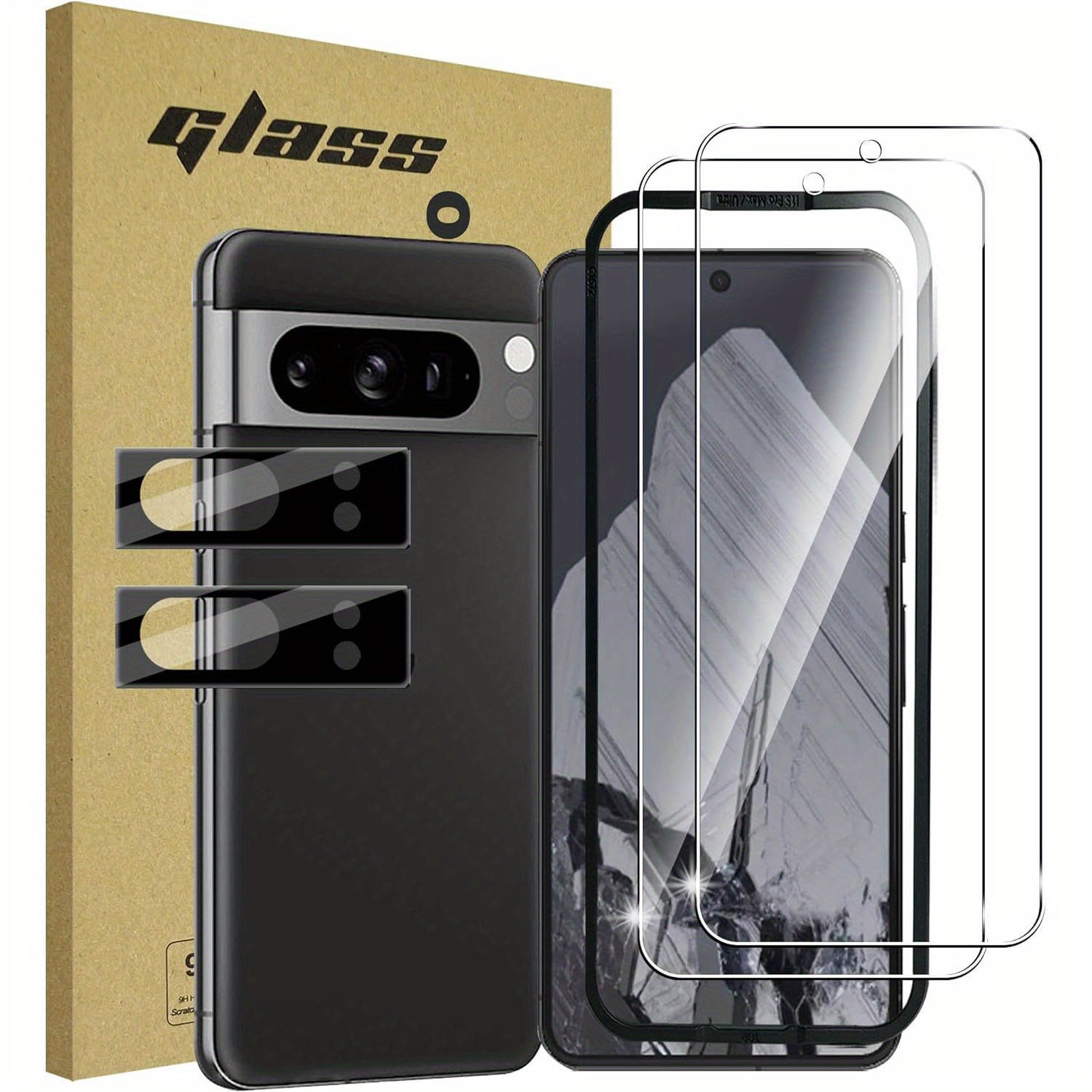  [Paquete 4+4] Protector de pantalla de vidrio para Google Pixel  8, vidrio templado 9H, desbloqueo ultrasónico de huellas dactilares,  compatible con funda transparente HD, sin burbujas, protector de :  Celulares y Accesorios