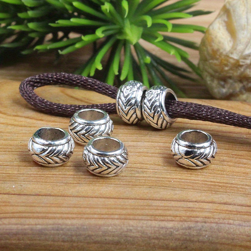 E-shop 2D Flat - 50 Stück Retro Silber Goldene Diamantförmige Schachbrettmuster Flache Perlen Halskette, Armband und Ohrring Zubehör Materialien