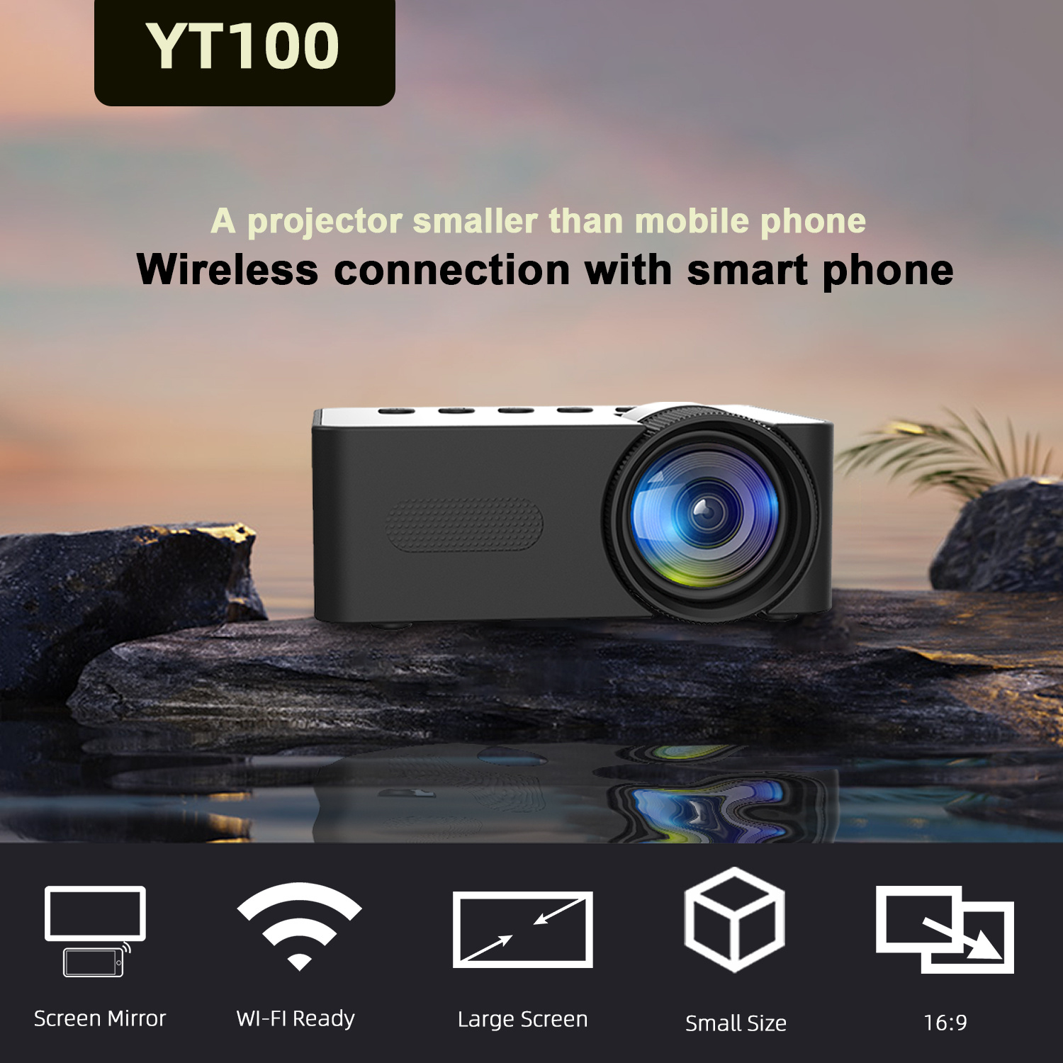 Proyector Para Moviles Celular Wifi Bluetooth Android Y Ios Iphone Portatil  Mini