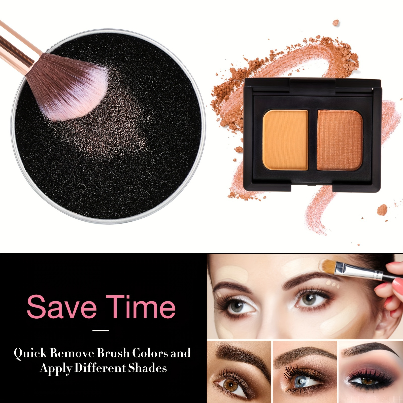 Make-up Pinsel Reiniger – Schwamm-Cleaner Box Zum Säubern Von Lidschatten, Puder & Farbresten