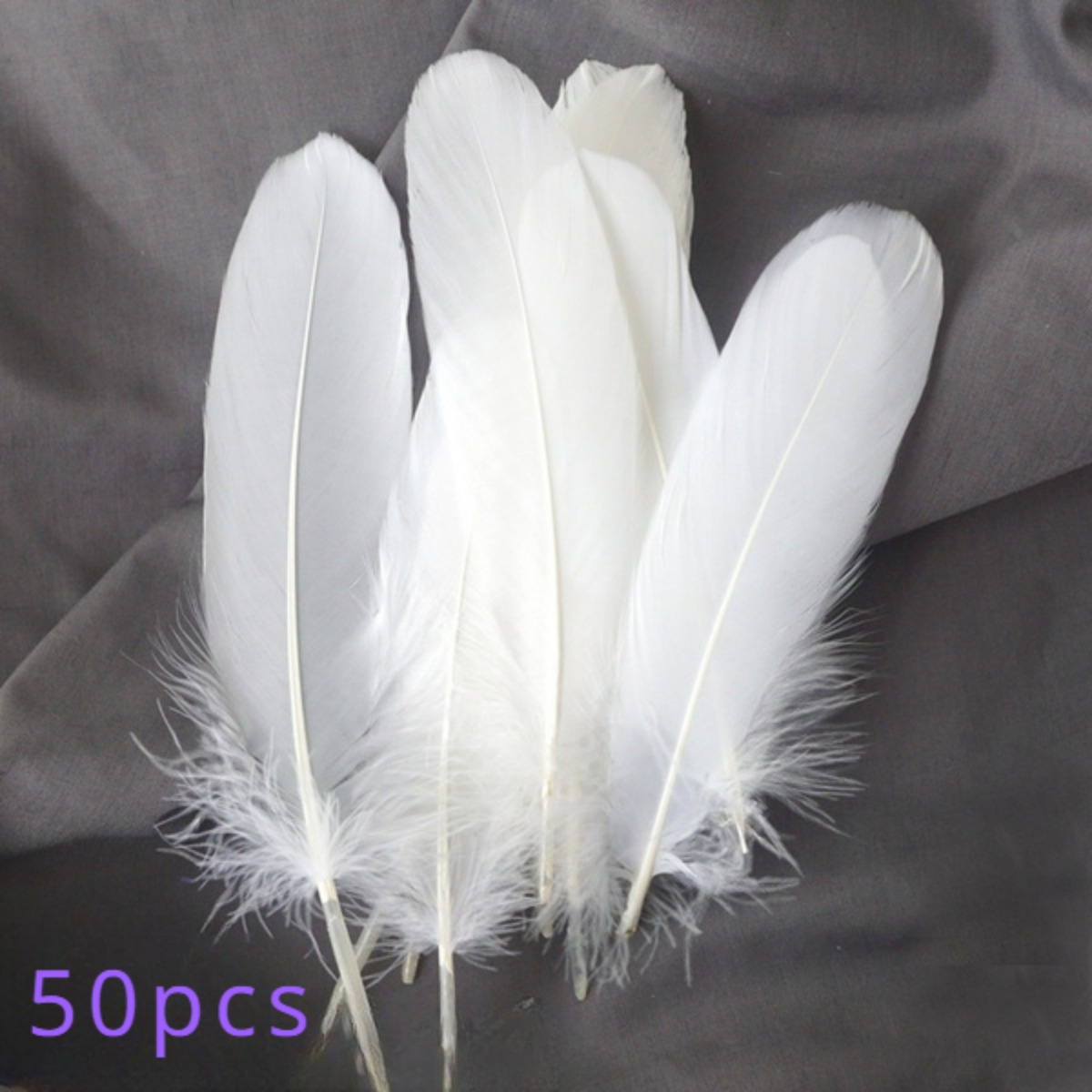300pcs Feathers White, Natural Craft Goose Feathers, For Costume, Bags,  Earrings