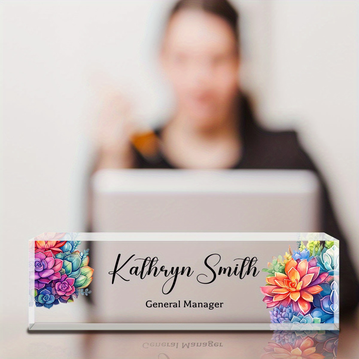 Desk Name Plate Personalized, Custom Name Plate for Desk, Office Desk Decor  for Women Men, Acrylic Desk Accessories, Office Gifts for Boss Nurse