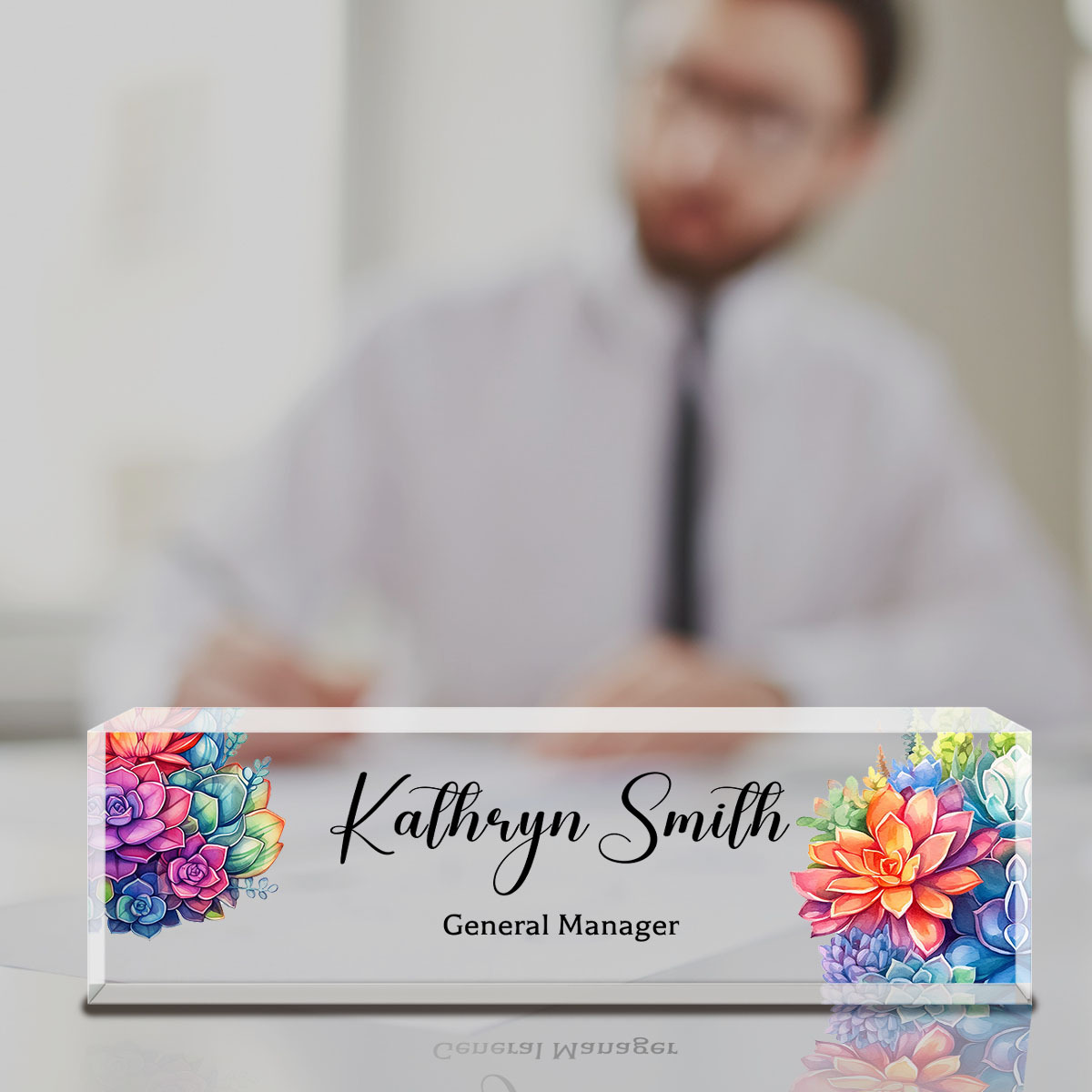  Desk Name Plate Personalized, Custom Name Plate for Desk, Office  Desk Decor for Women Men, Acrylic Desk Accessories, Office Gifts for Boss  Nurse Teacher, Employee Appreciation Gifts (Blue Coast B) 