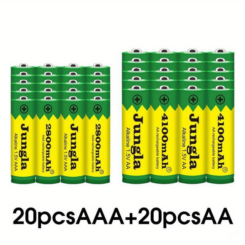 

Aaa + Aa Rechargeable Aa 1.5v 4100mah-1.5v Aaa 2800mah Alkaline Battery Flashlight Toy Watch Mp3 Player