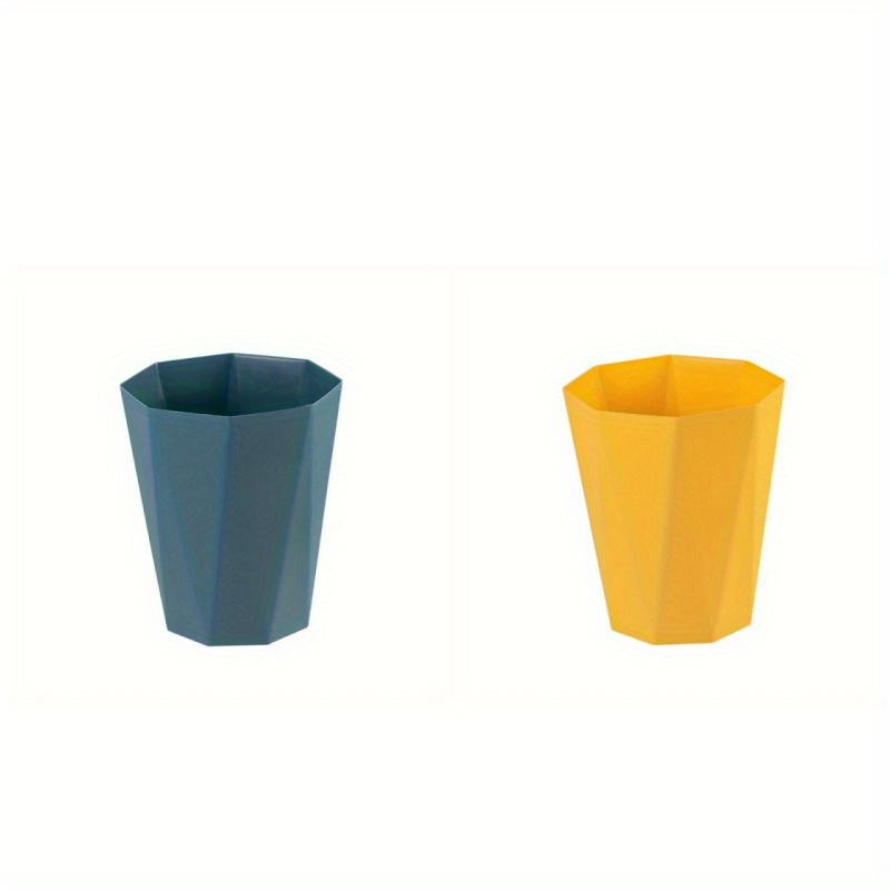 Small Polygonal Trash Can, Plastic Household Rubbish Can, Waste Paper  Bucket For Office And Classroom Supplies - Temu