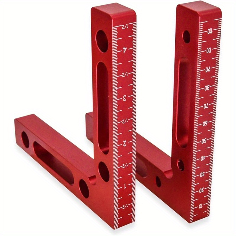 

2pcs 90 Degrees Positioning Squares Right Angle Clamp, 4.7"×4.7" Aluminium Alloy L-type Corner Clamp Woodworking Carpenter Clamping Tool For Picture Frames, Cabinets, Boxes Or Drawers